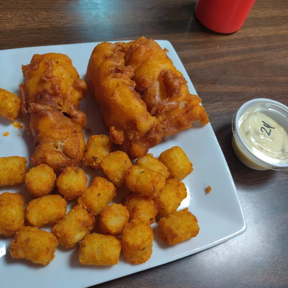 Battered Cod and Tater Tots